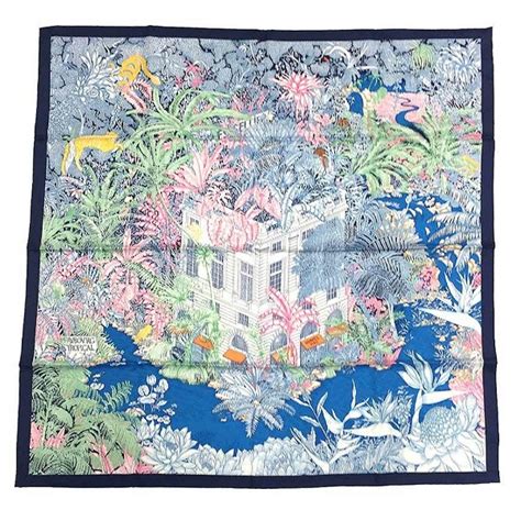 hermes faubourg tropical|HERMES Silk Twill Faubourg Tropical Scarf 90 Bleu Vert.